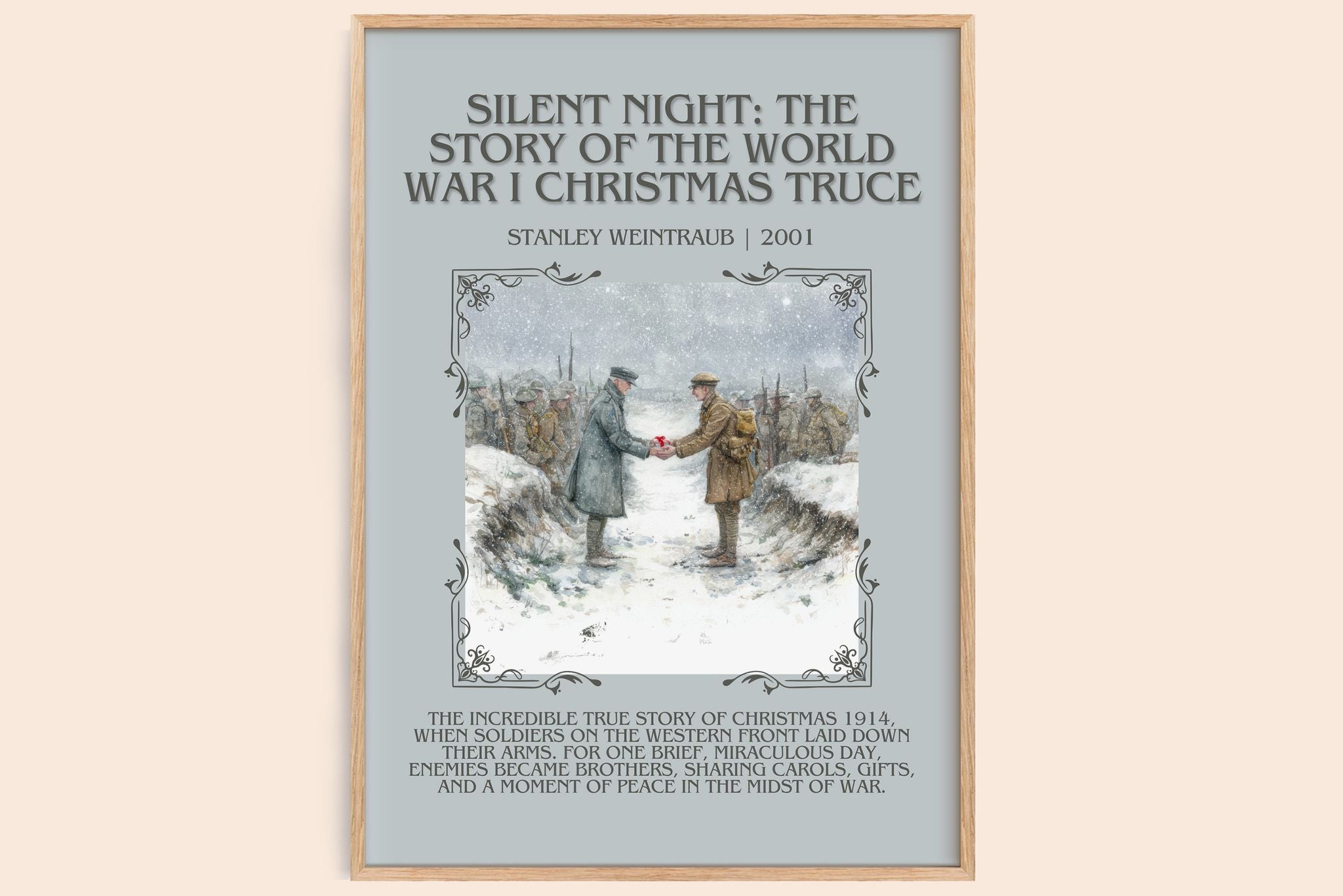 Silent Night: The Story Of The World War I Christmas Truce Minimalist Book Poster by Stanley Weintraub