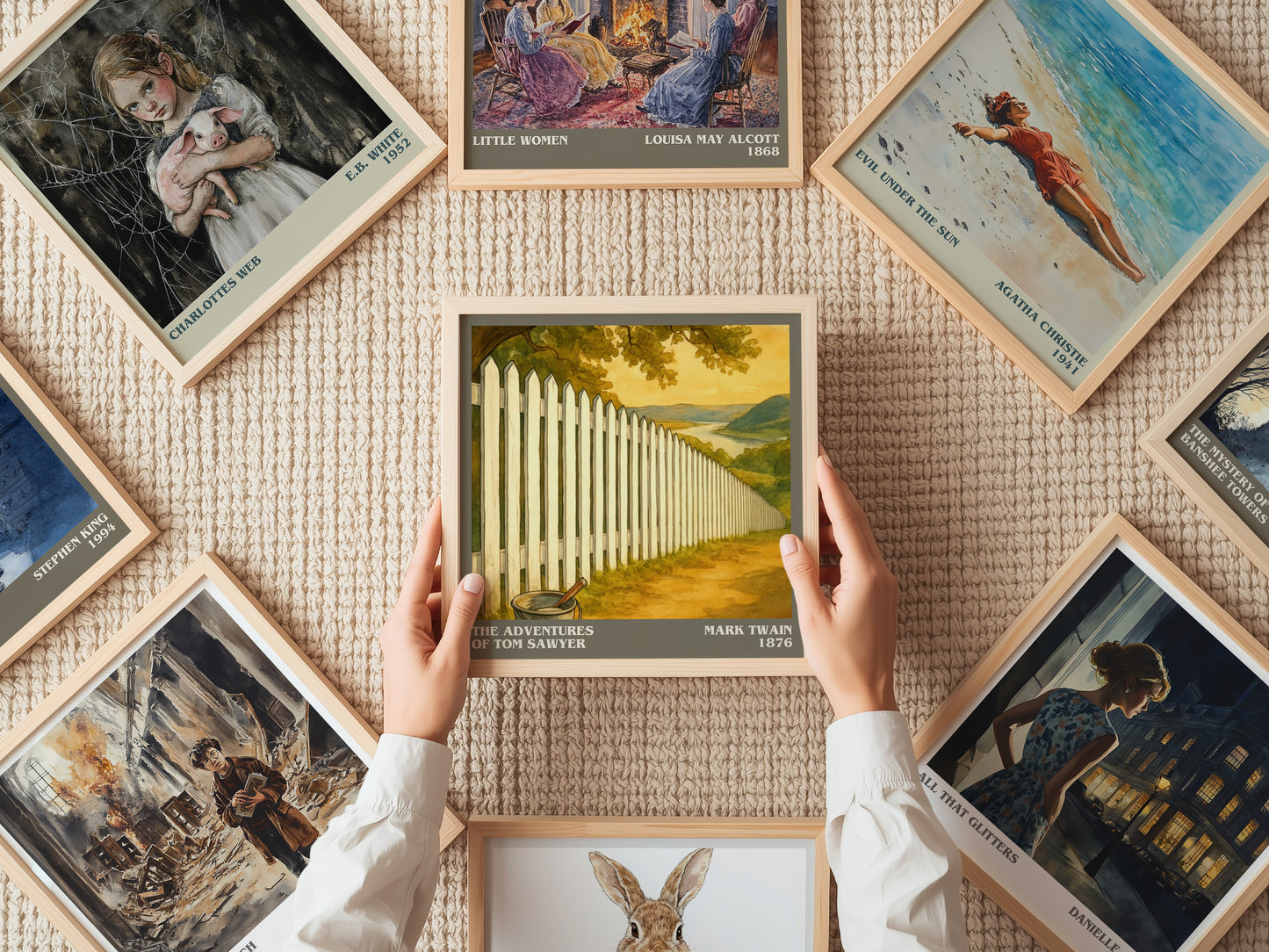 The Adventures Of Tom Sawyer literary book poster framed on wall – childrens wall art