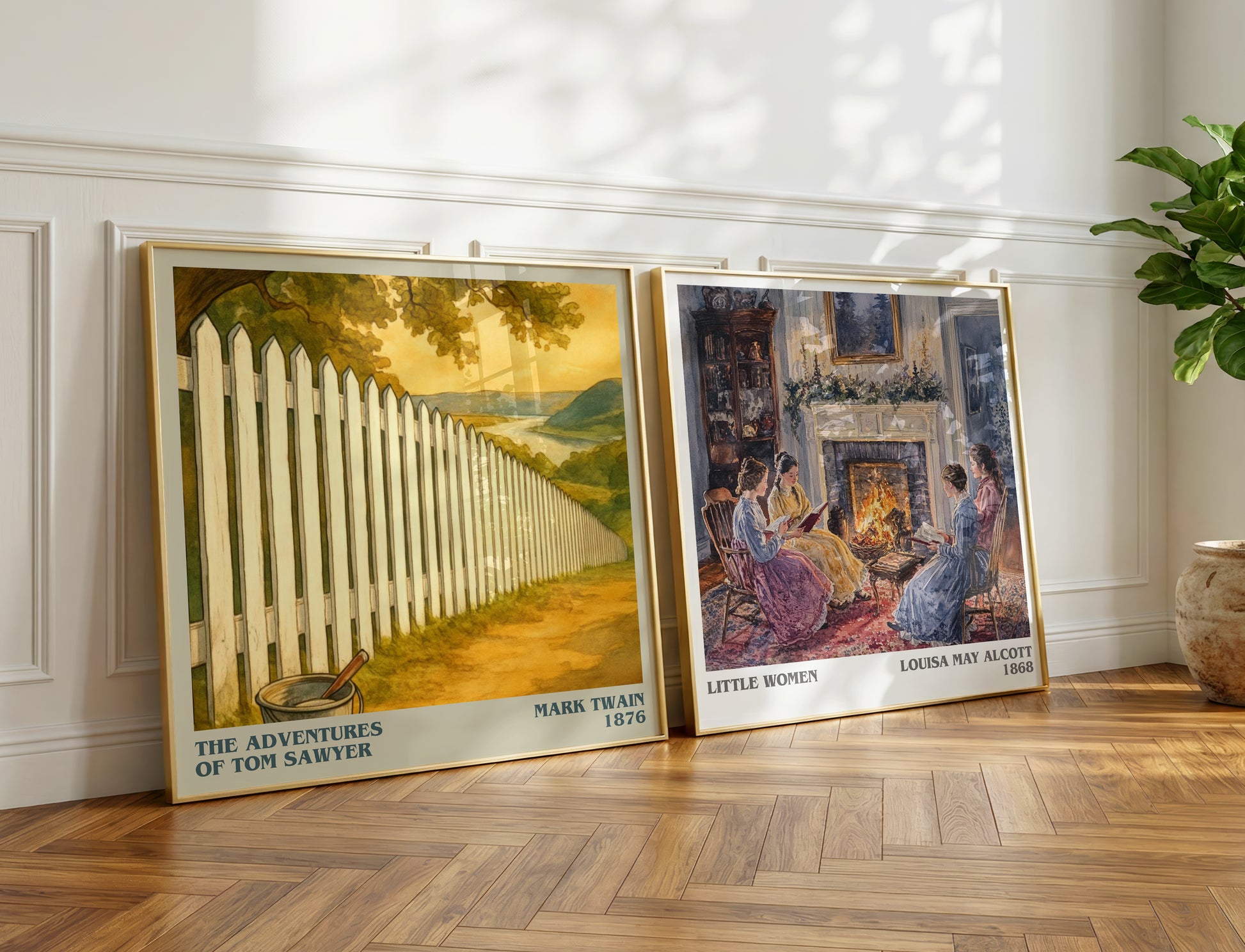 The Adventures Of Tom Sawyer literary print on bookshelf – Mark Twain fan gift