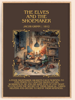 The Elves And The Shoemaker Minimalist Book Poster by Jacob Grimm – image 1