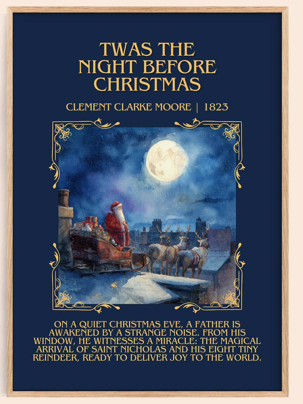 Twas The Night Before Christmas Minimalist Book Poster by C. Moore – book poster