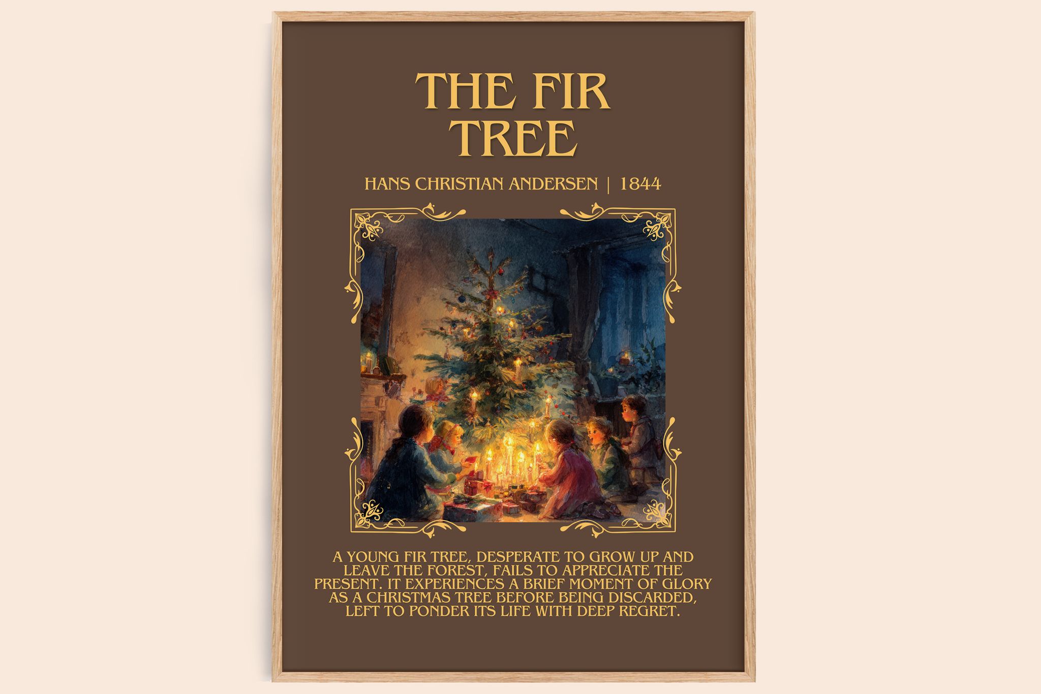 The Fir Tree Minimalist Book Poster by Hans Christian Andersen