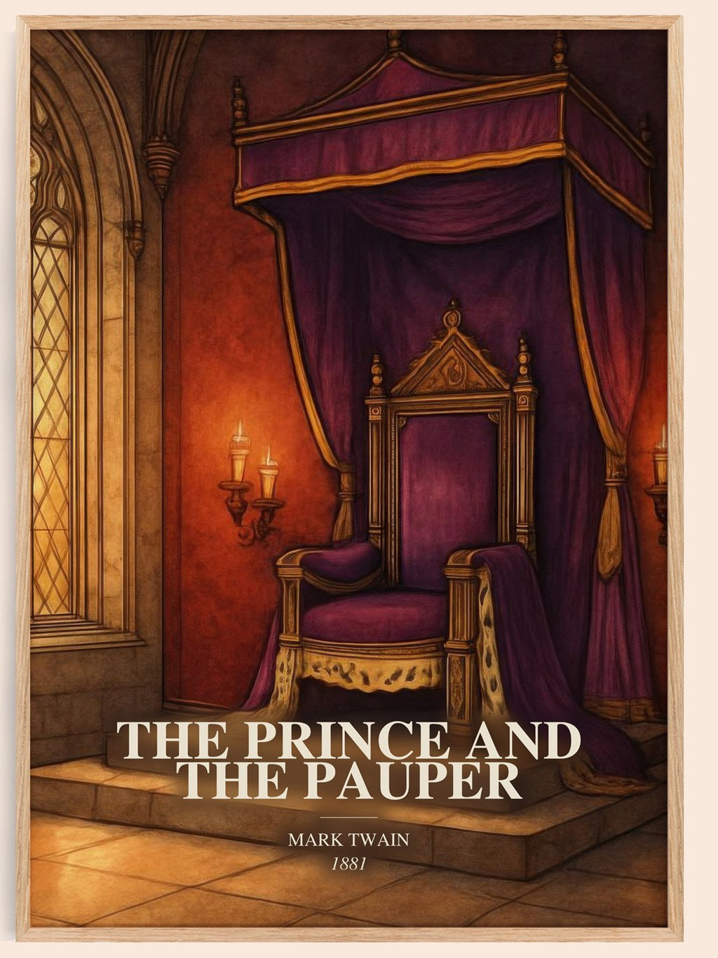 The Prince And The Pauper watercolour book poster by Mark Twain – framed literary art print