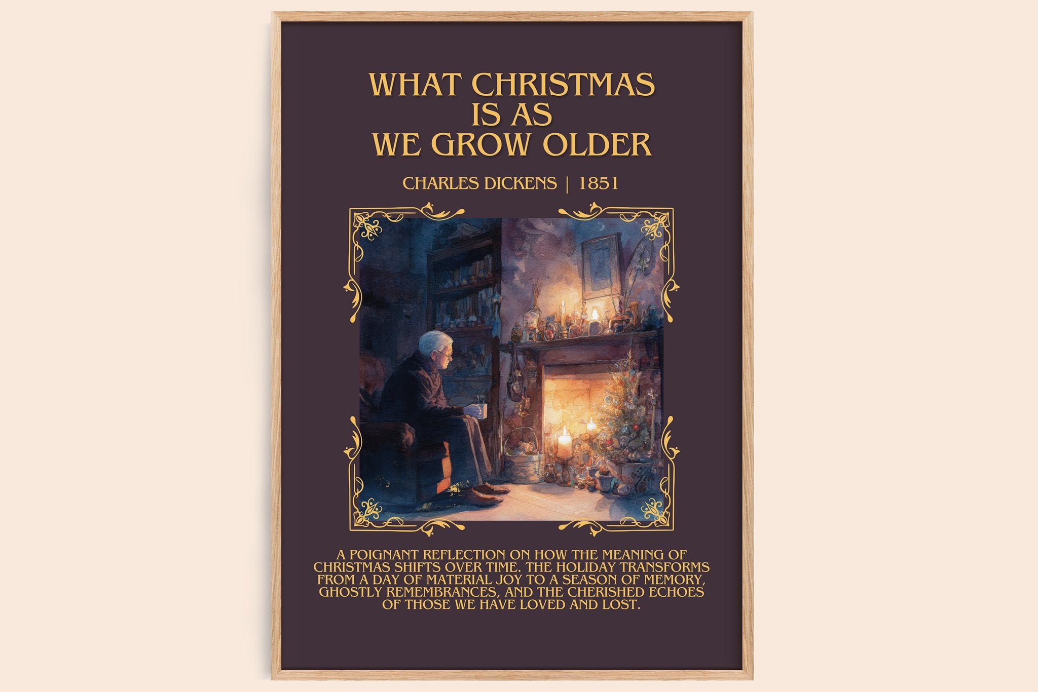 What Christmas Is As We Grow Older Minimalist Book Poster by Charles Dickens