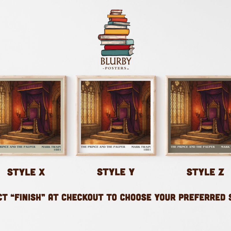 The Prince And The Pauper literary print in frame leaning in hallway – historical fiction wall art
