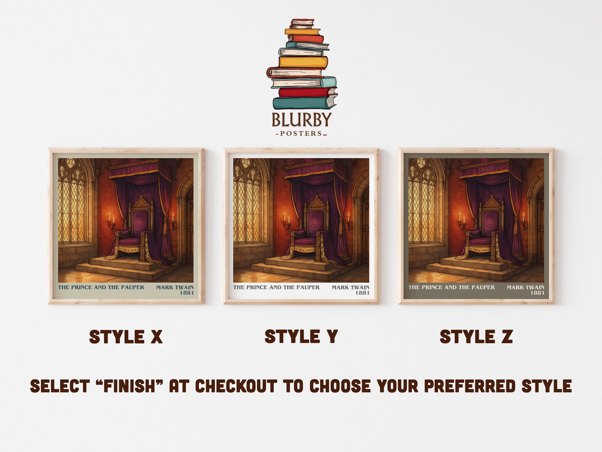 The Prince And The Pauper literary print in frame leaning in hallway – historical fiction wall art