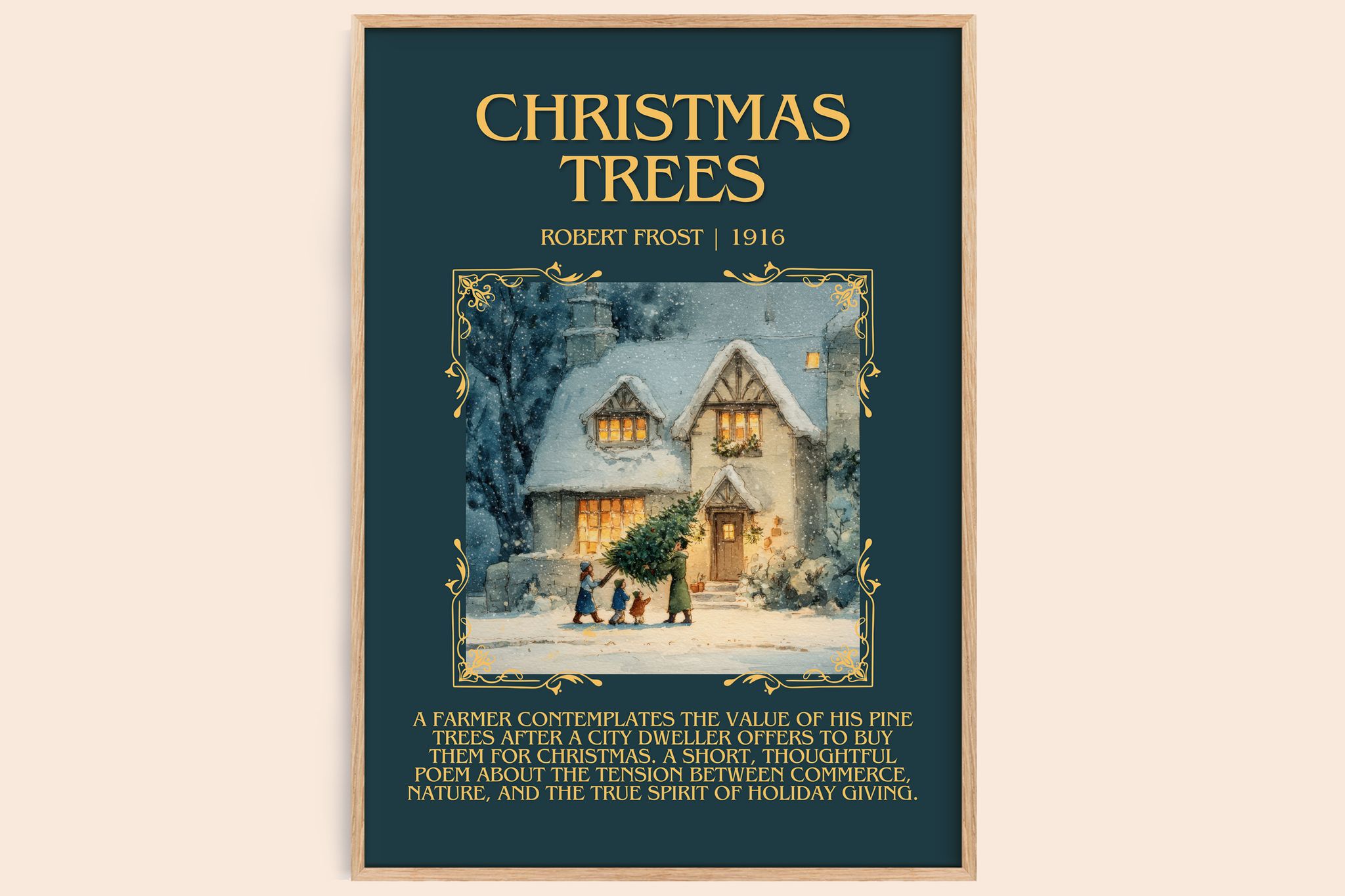 Christmas Trees Minimalist Book Poster by Robert Frost