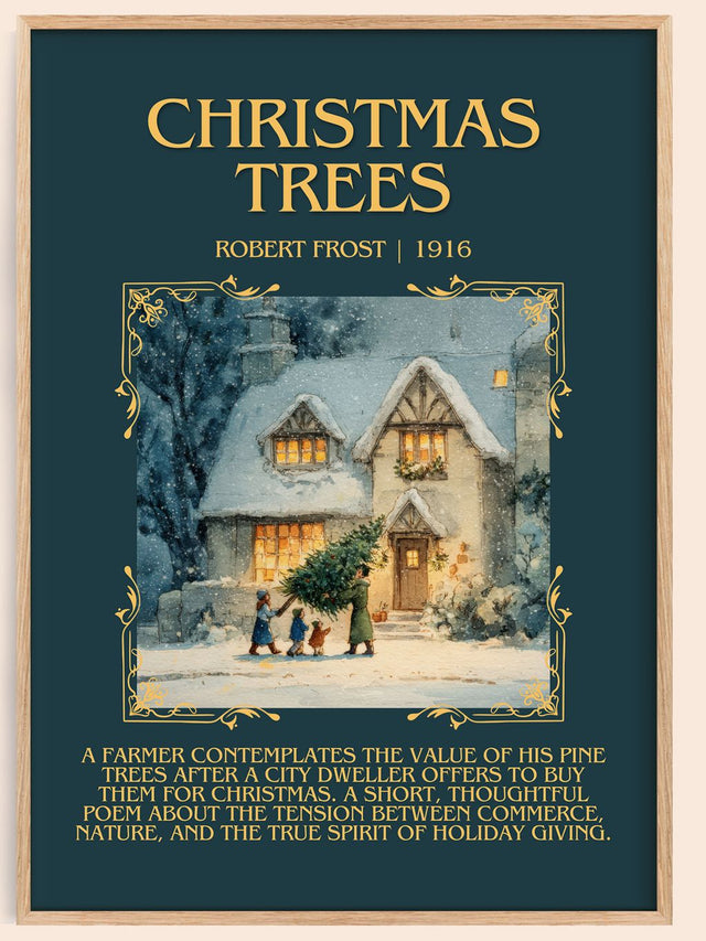 Christmas Trees Minimalist Book Poster by Robert Frost