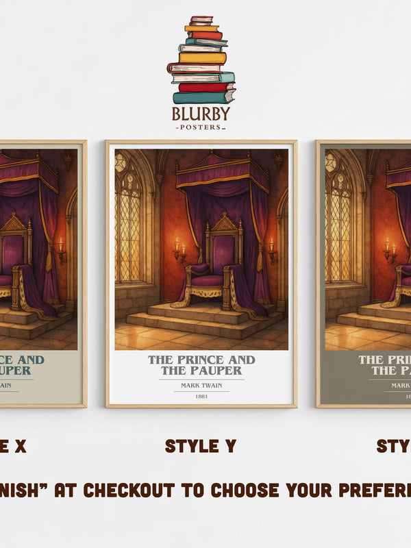 The Prince And The Pauper book cover print in frame leaning in hallway – historical fiction wall art