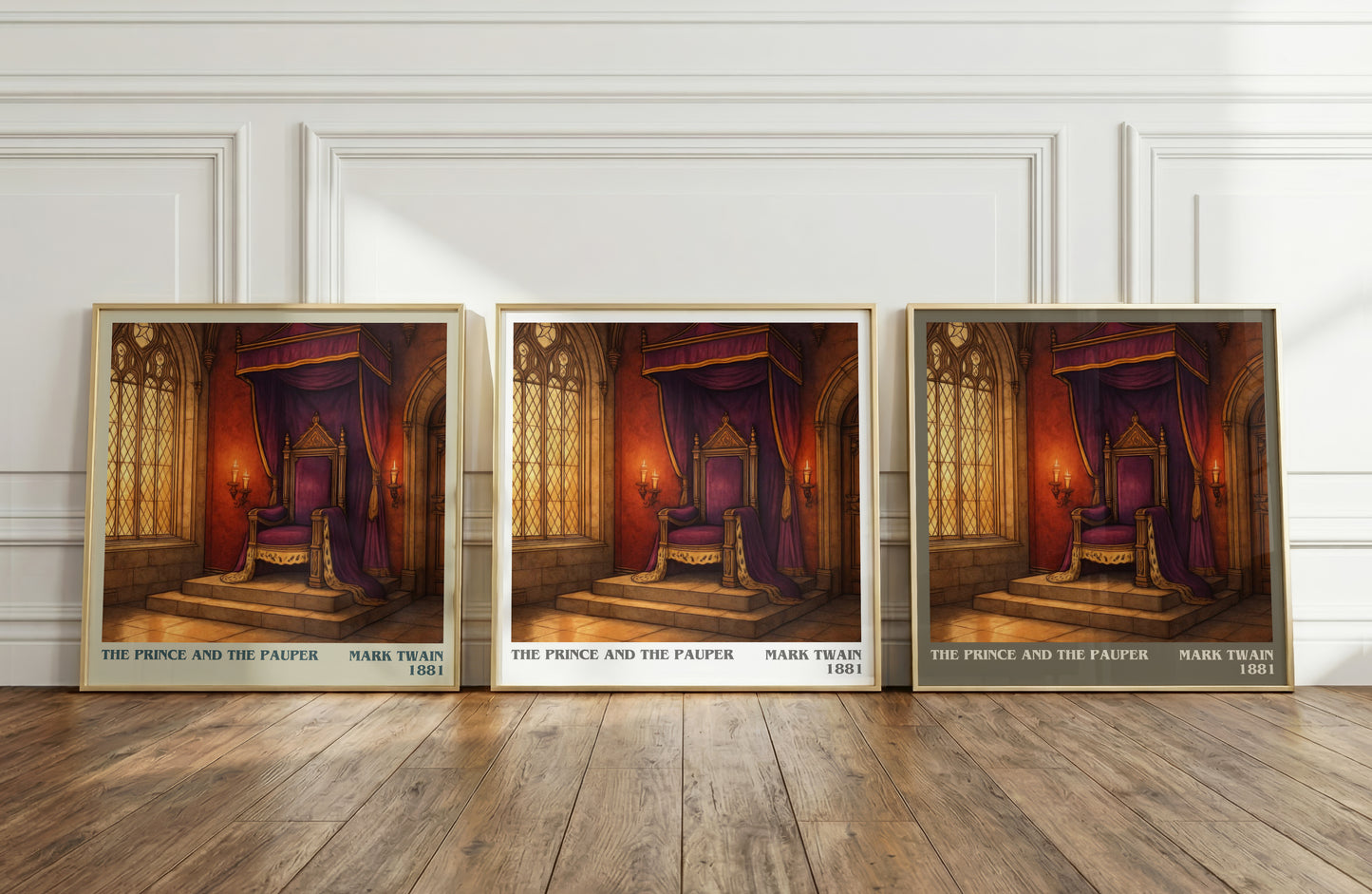 The Prince And The Pauper literary art print colour and style options – Mark Twain book art