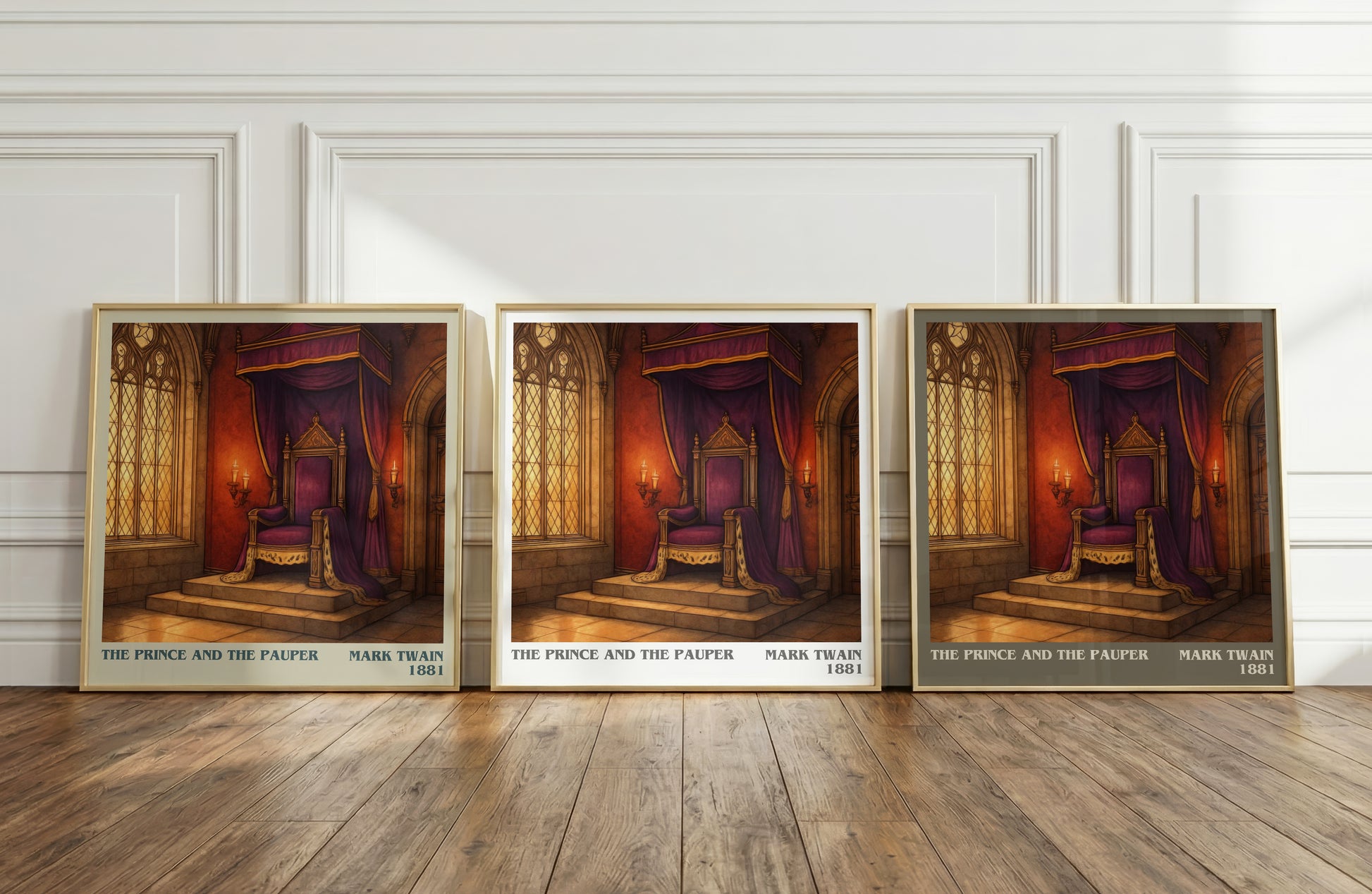 The Prince And The Pauper literary art print colour and style options – Mark Twain book art