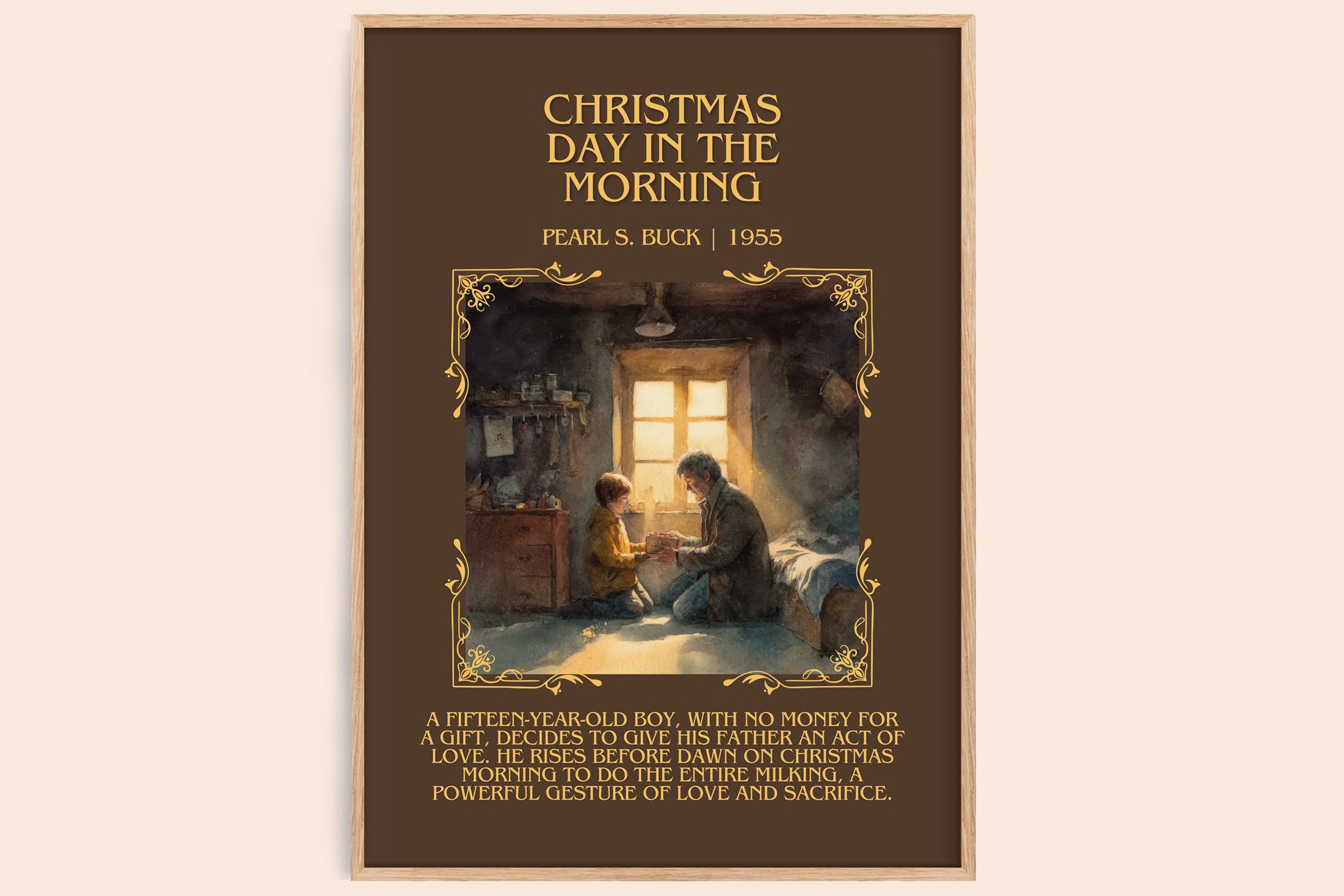 Christmas Day In The Morning Minimalist Book Poster by Pearl S. Buck