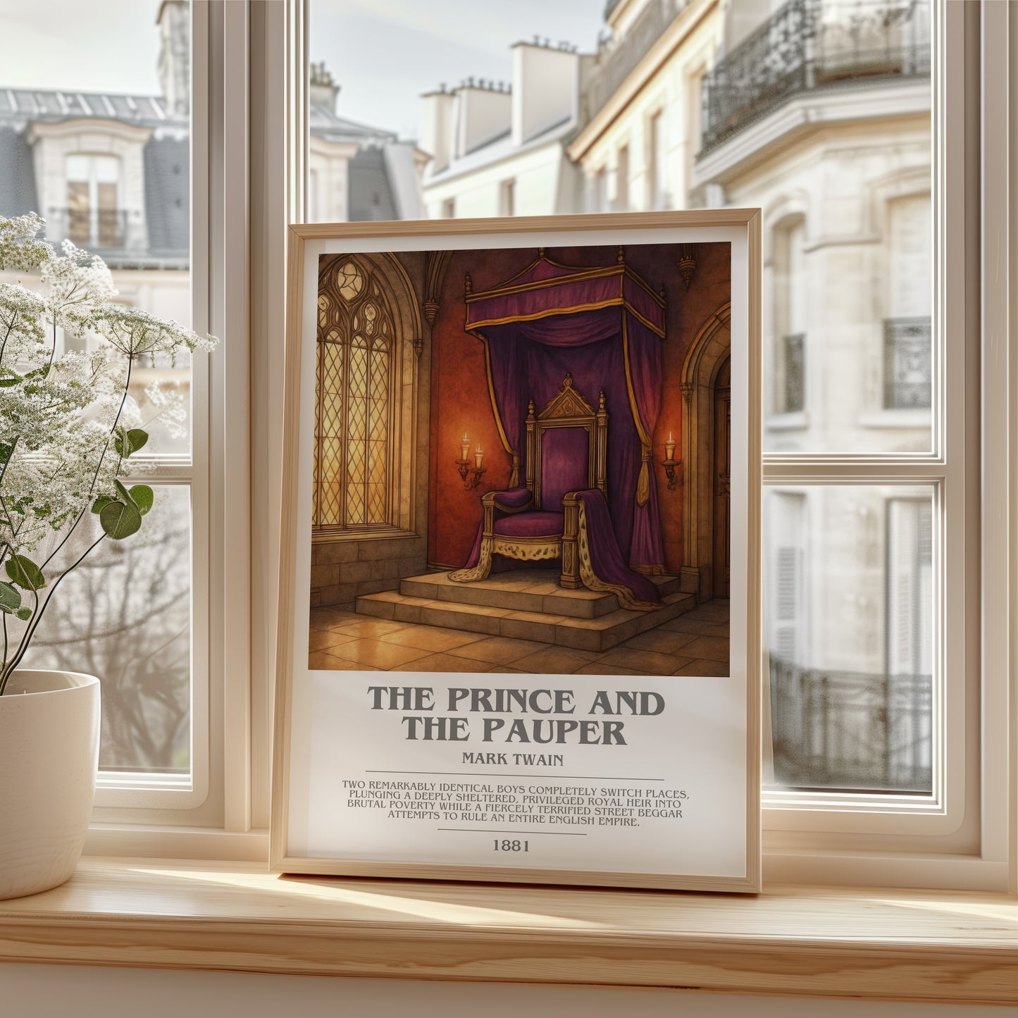 The Prince And The Pauper bookish poster colour and style options – Mark Twain book art