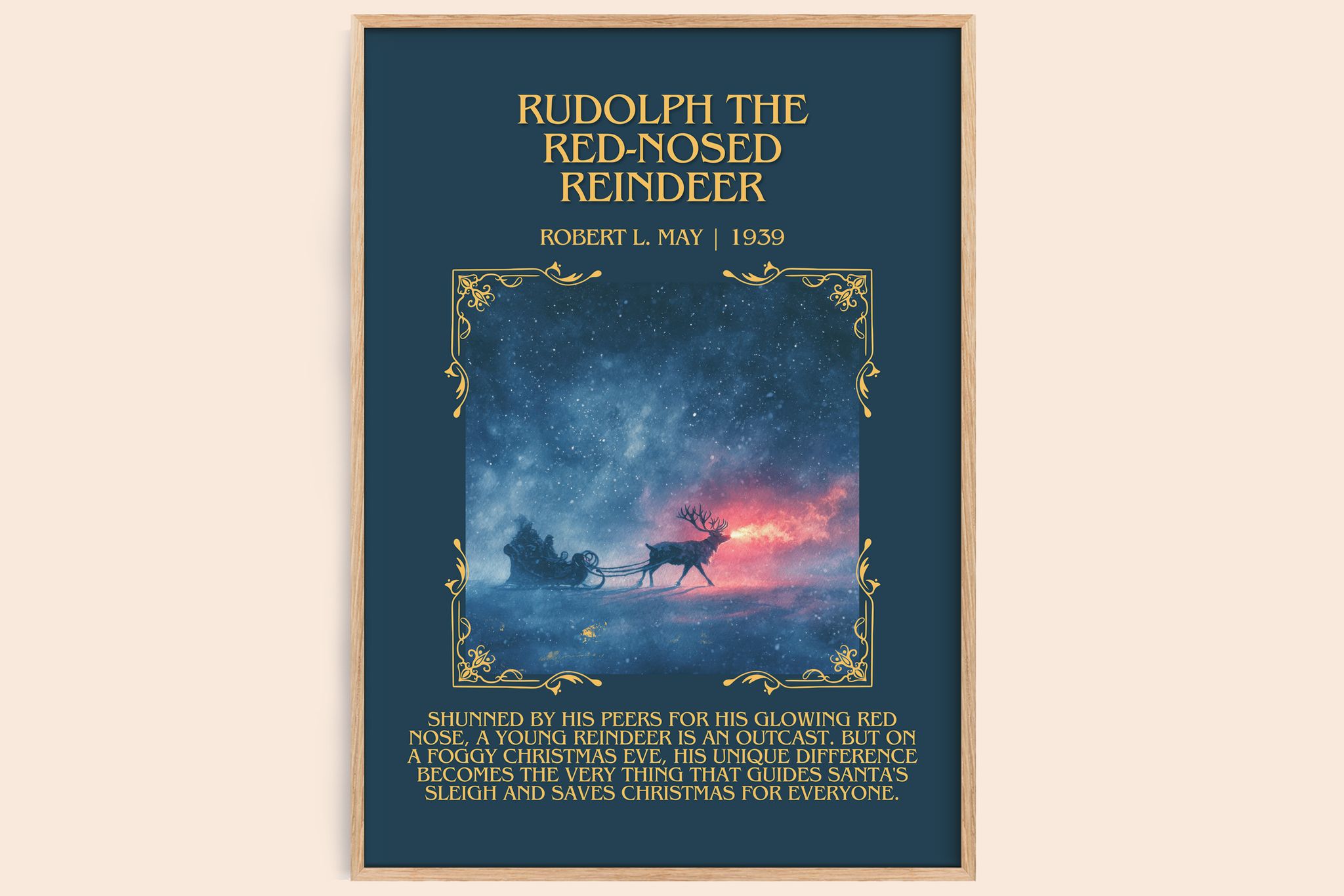 Rudolph The Red-Nosed Reindeer Minimalist Book Poster by Robert L. May