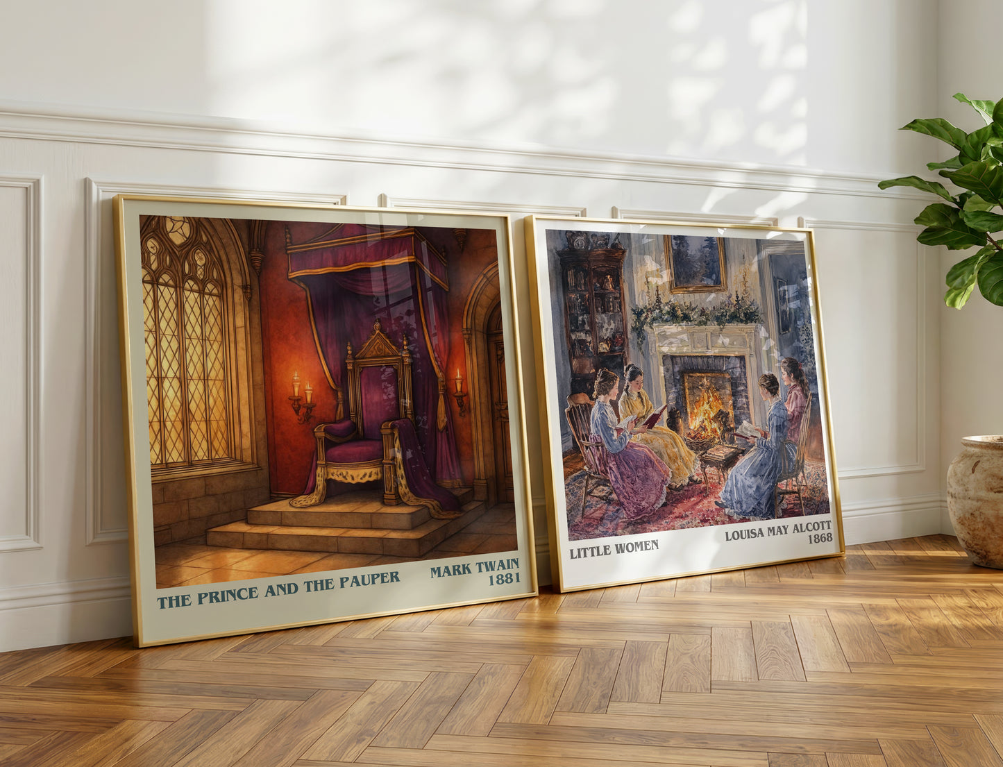 The Prince And The Pauper literary print on bookshelf – Mark Twain fan gift