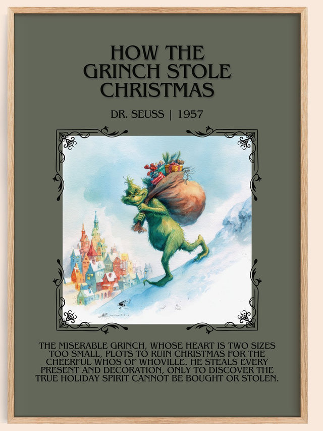 How The Grinch Stole Christmas Minimalist Book Poster by Dr. Seuss
