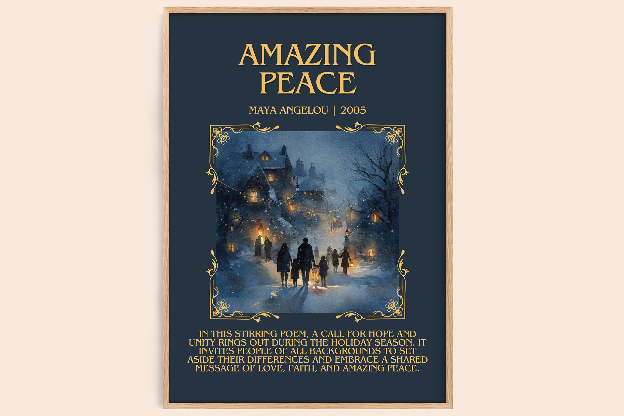 Amazing Peace Minimalist Book Poster by Maya Angelou