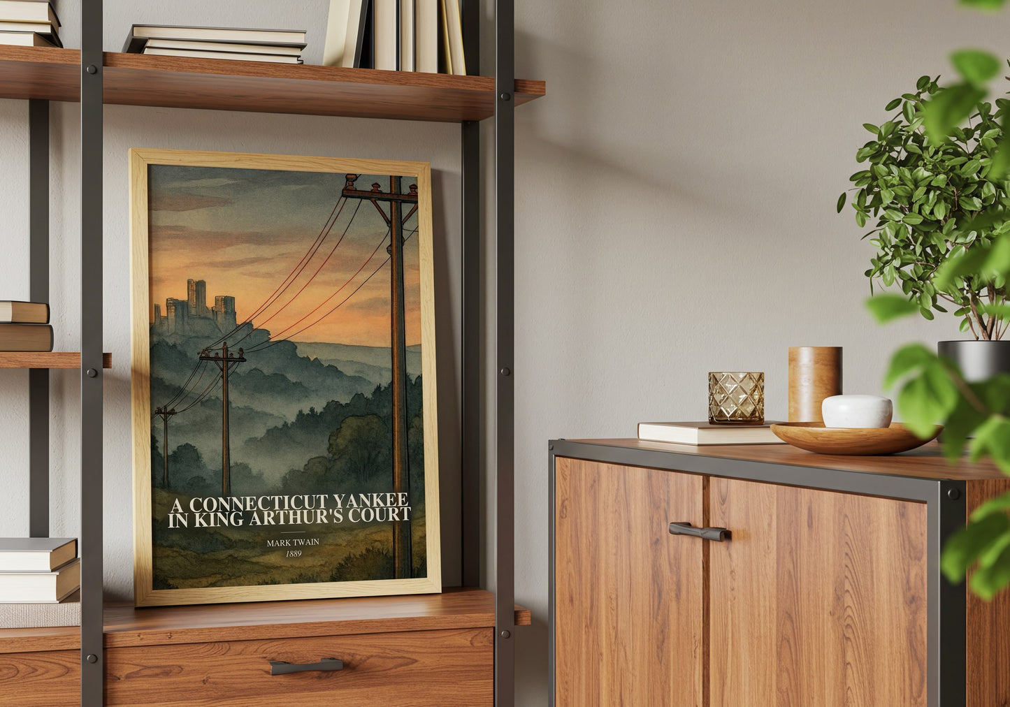 A Connecticut Yankee In King Arthur'S Court book watercolour illustration paper finish options – matte satin gloss