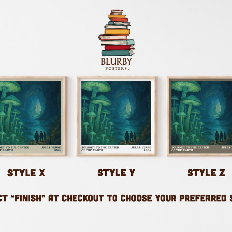 Journey To The Center Of The Earth literary print in frame leaning in hallway – adventure wall art