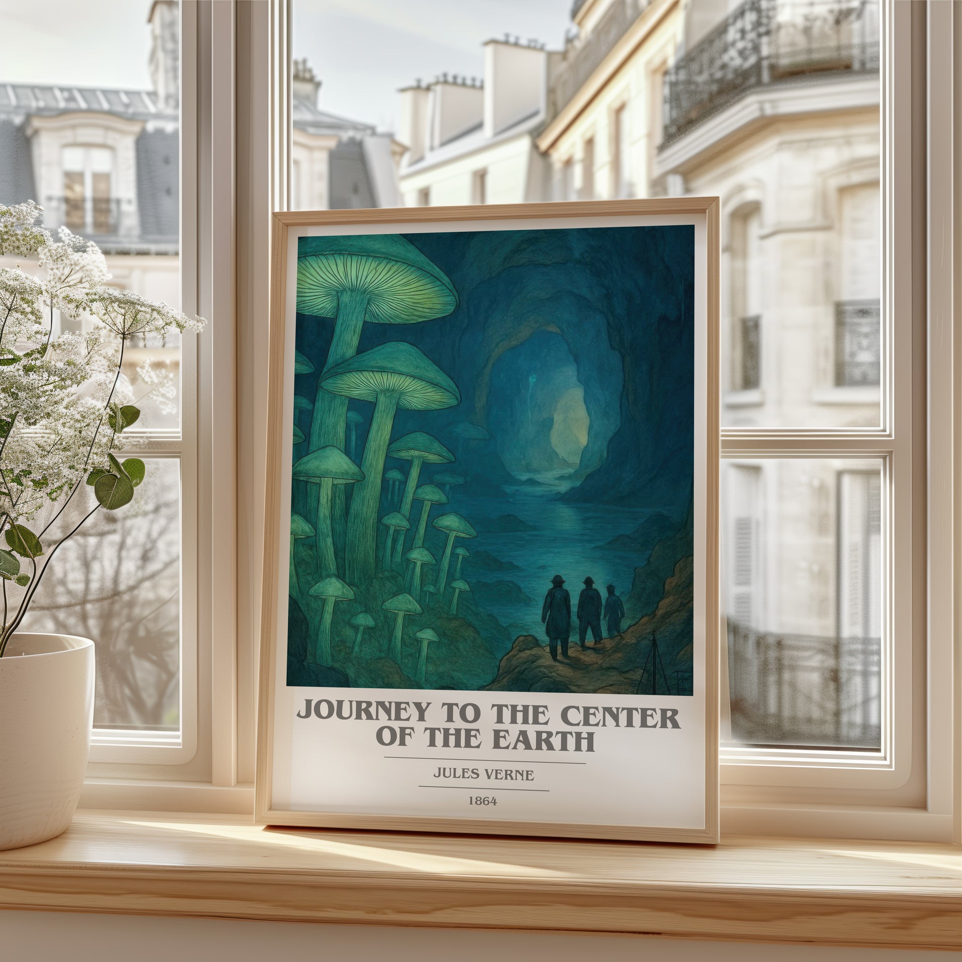 Journey To The Center Of The Earth book cover poster colour and style options – Jules Verne book art