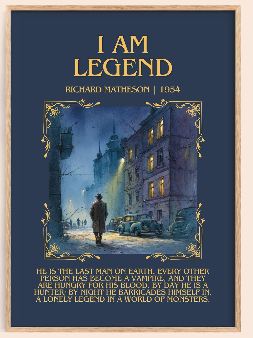 I Am Legend Minimalist Book Poster by Richard Matheson – book poster