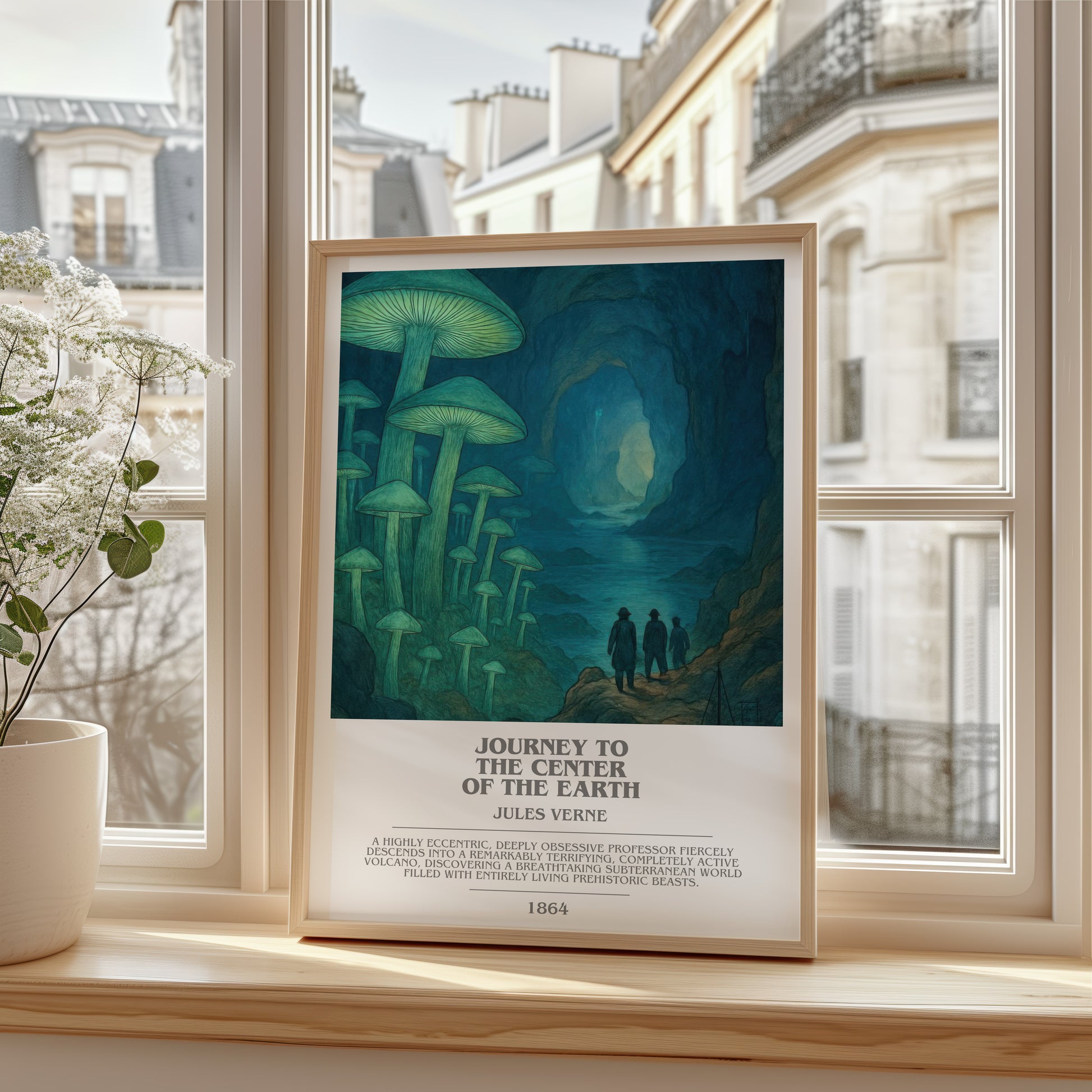 Journey To The Center Of The Earth bookish poster colour and style options – Jules Verne book art