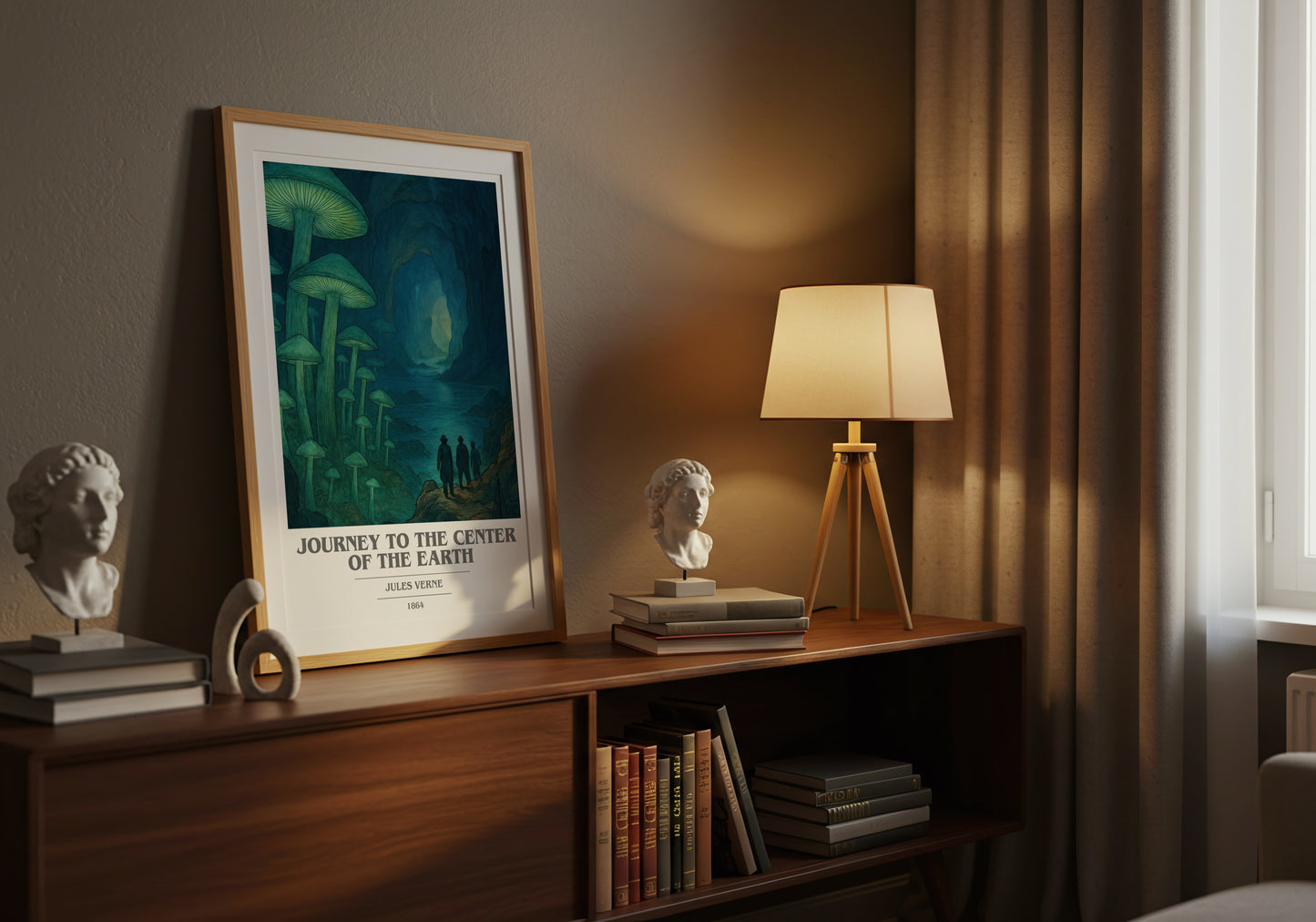 Journey To The Center Of The Earth book cover book poster framed on wall – adventure wall art