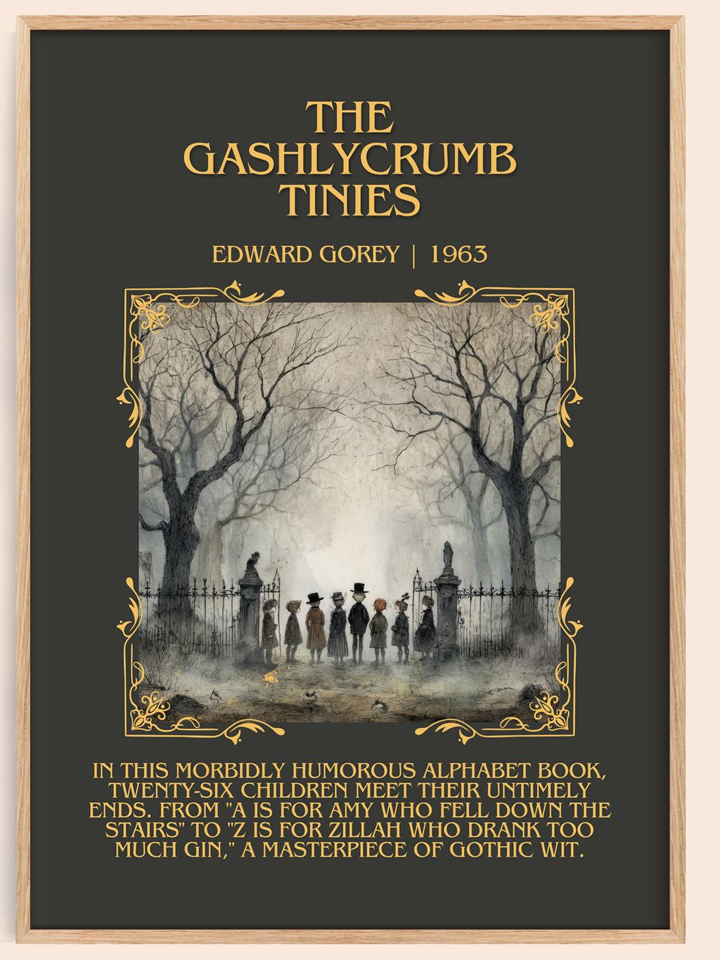 The Gashlycrumb Tinies Minimalist Book Poster by Edward Gorey – book poster