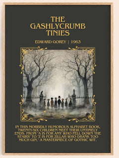 The Gashlycrumb Tinies Minimalist Book Poster by Edward Gorey – book poster