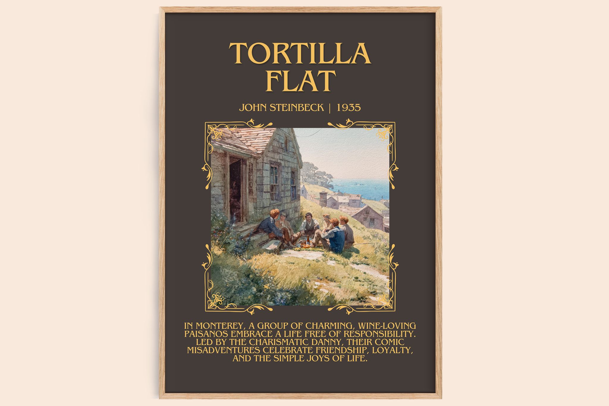 Tortilla Flat Minimalist Book Poster by John Steinbeck