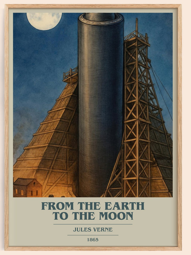 From The Earth To The Moon Book Cover Poster by Jules Verne
