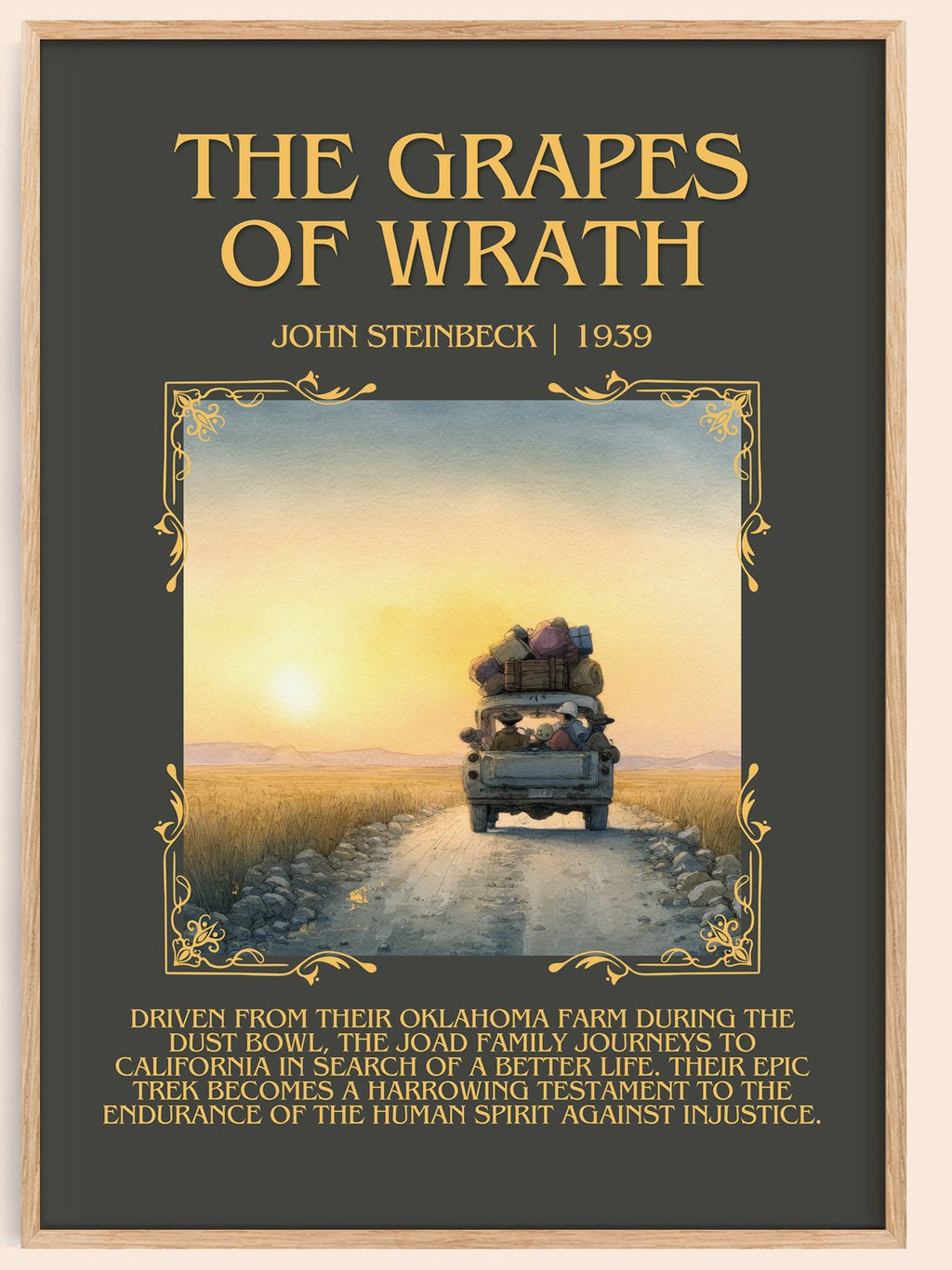 The Grapes Of Wrath Minimalist Book Poster by John Steinbeck – book poster
