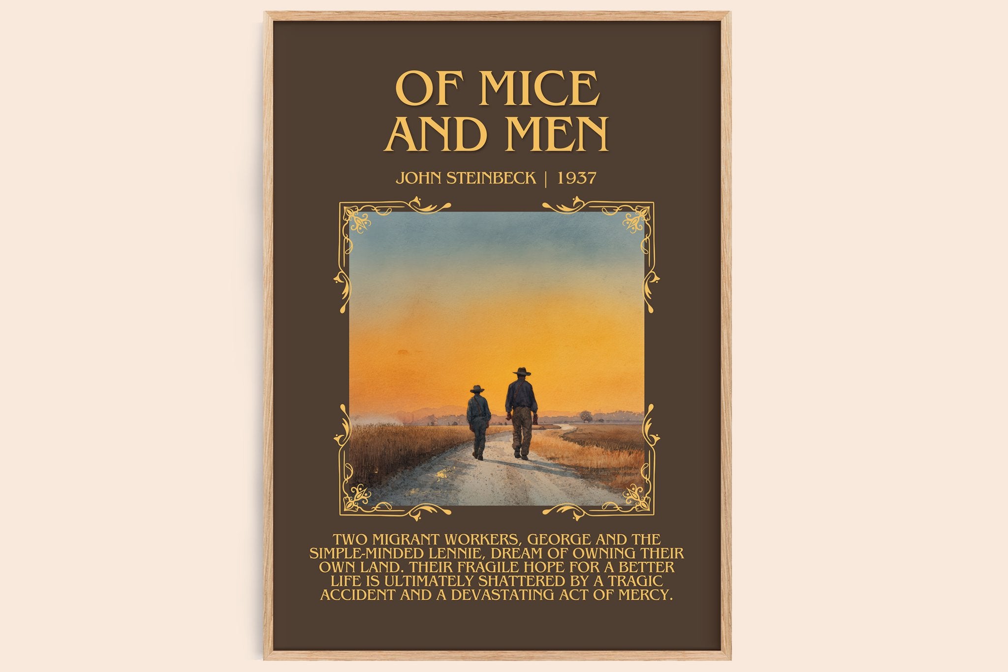 Of Mice And Men Minimalist Book Poster by John Steinbeck