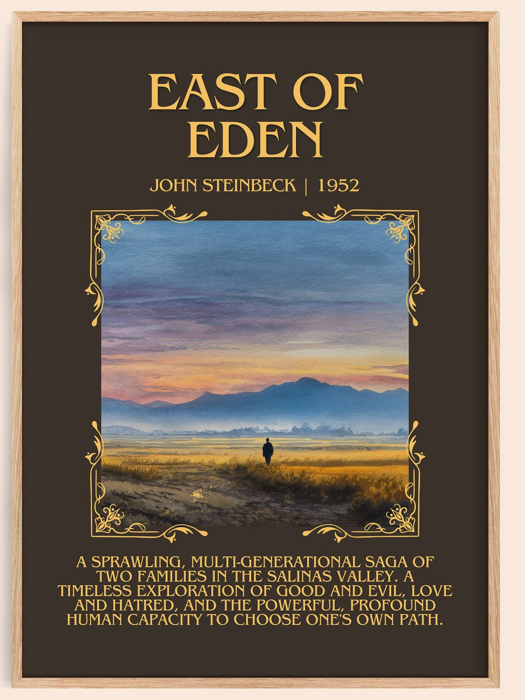 East Of Eden Minimalist Book Poster by John Steinbeck – book poster