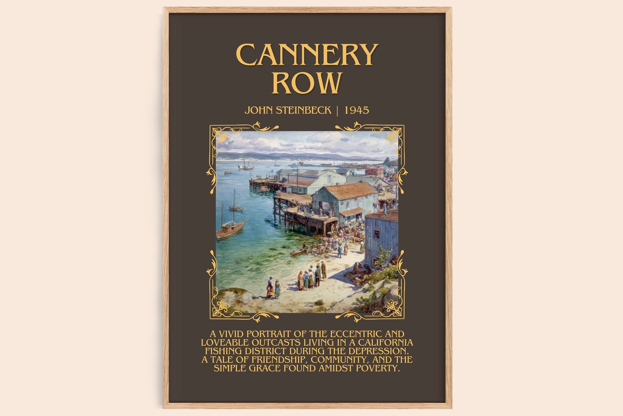 Cannery Row Minimalist Book Poster by John Steinbeck