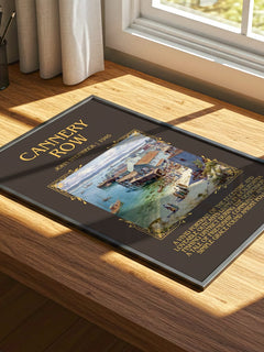 Cannery Row Minimalist Book Poster by John Steinbeck – print on a sunlit desk