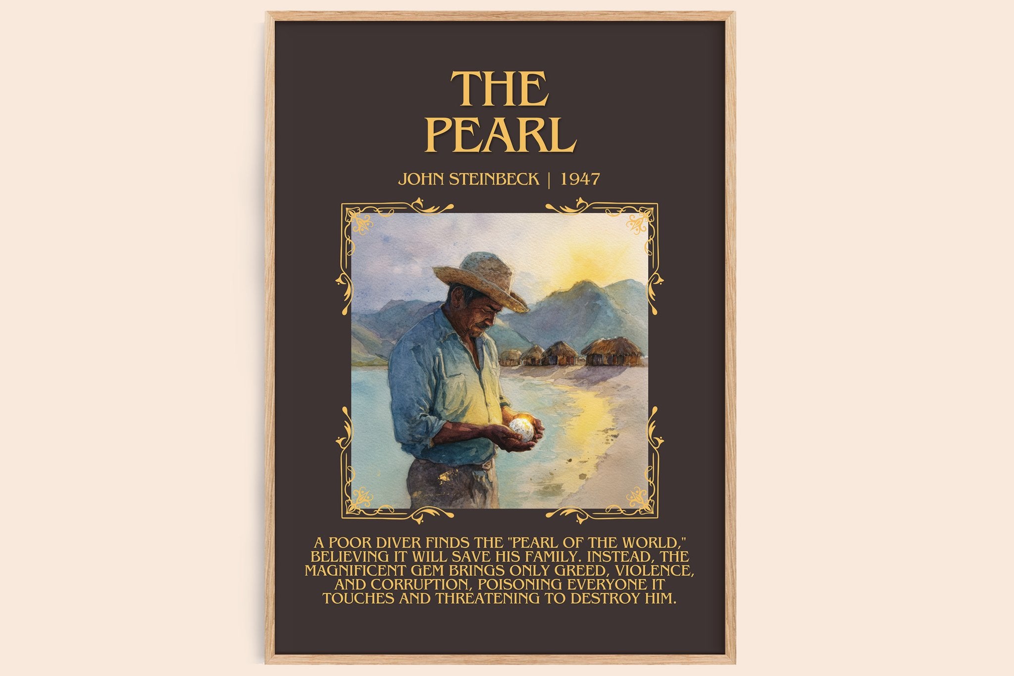 The Pearl Minimalist Book Poster by John Steinbeck