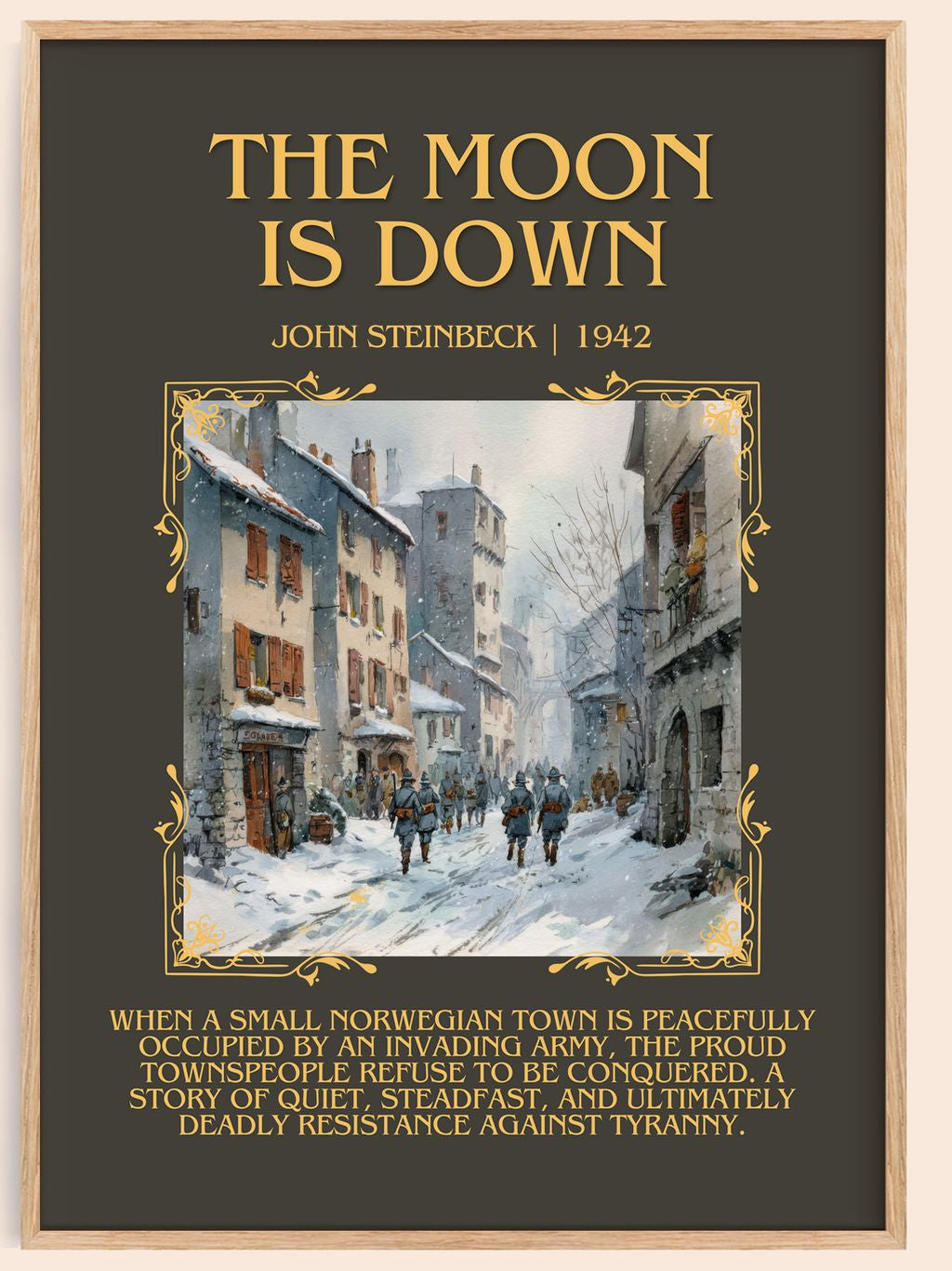 The Moon Is Down Minimalist Book Poster by John Steinbeck – book poster