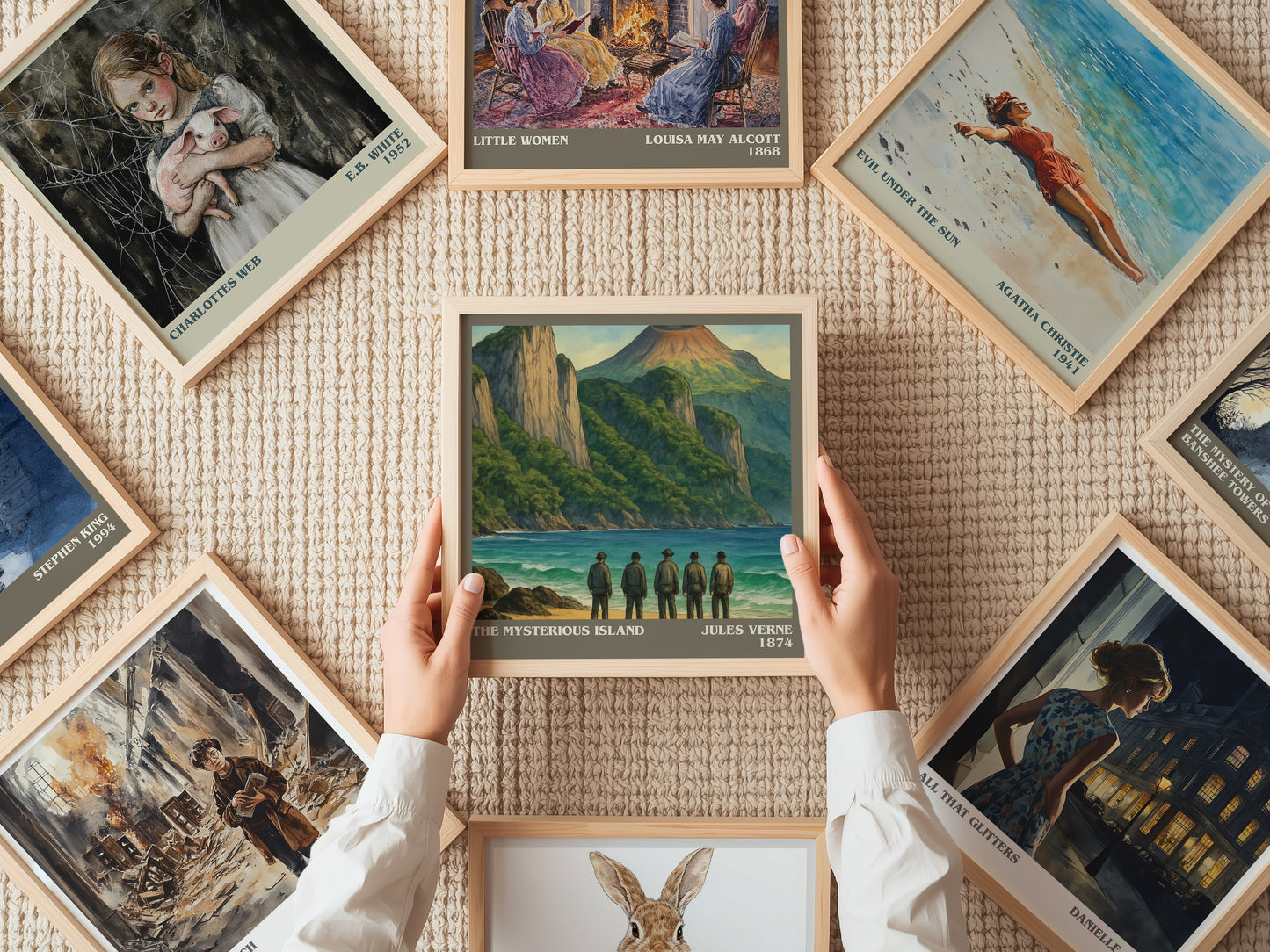 The Mysterious Island literary book poster framed on wall – adventure wall art