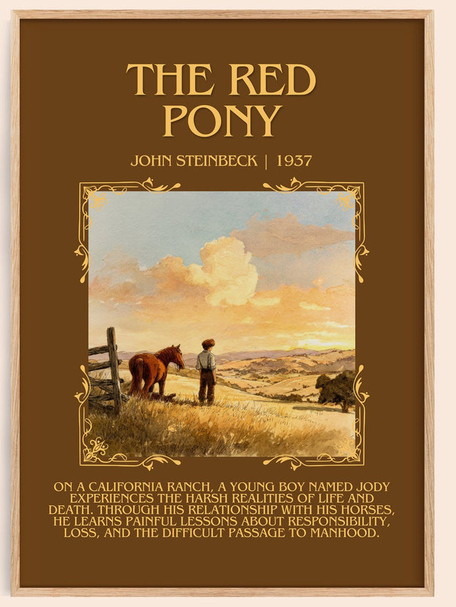 The Red Pony Minimalist Book Poster by John Steinbeck