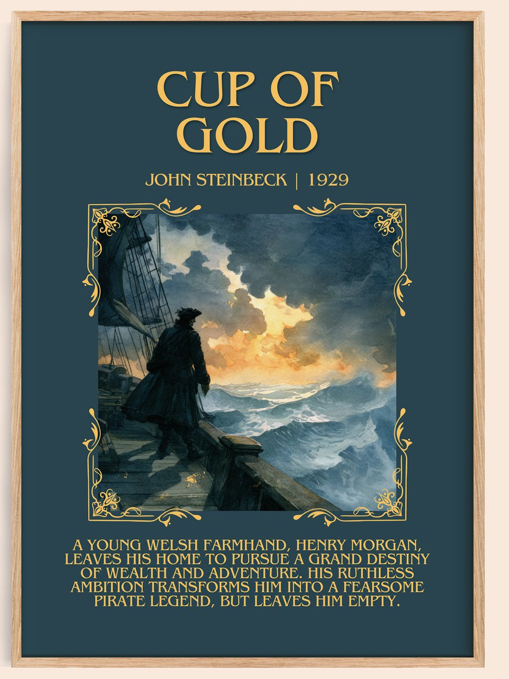 Cup Of Gold Minimalist Book Poster by John Steinbeck – book poster