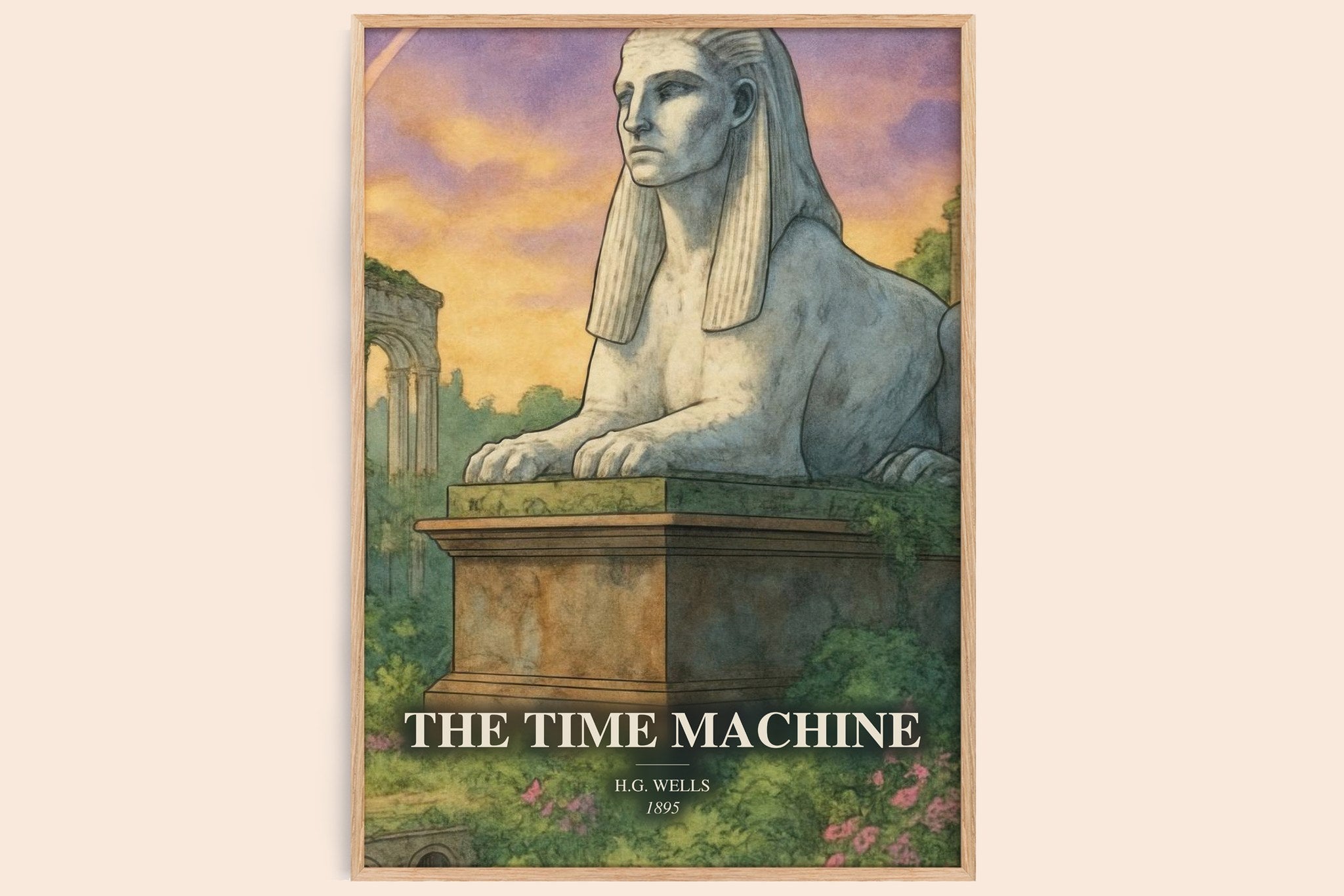 The Time Machine Book Watercolour Illustration by H.G. Wells