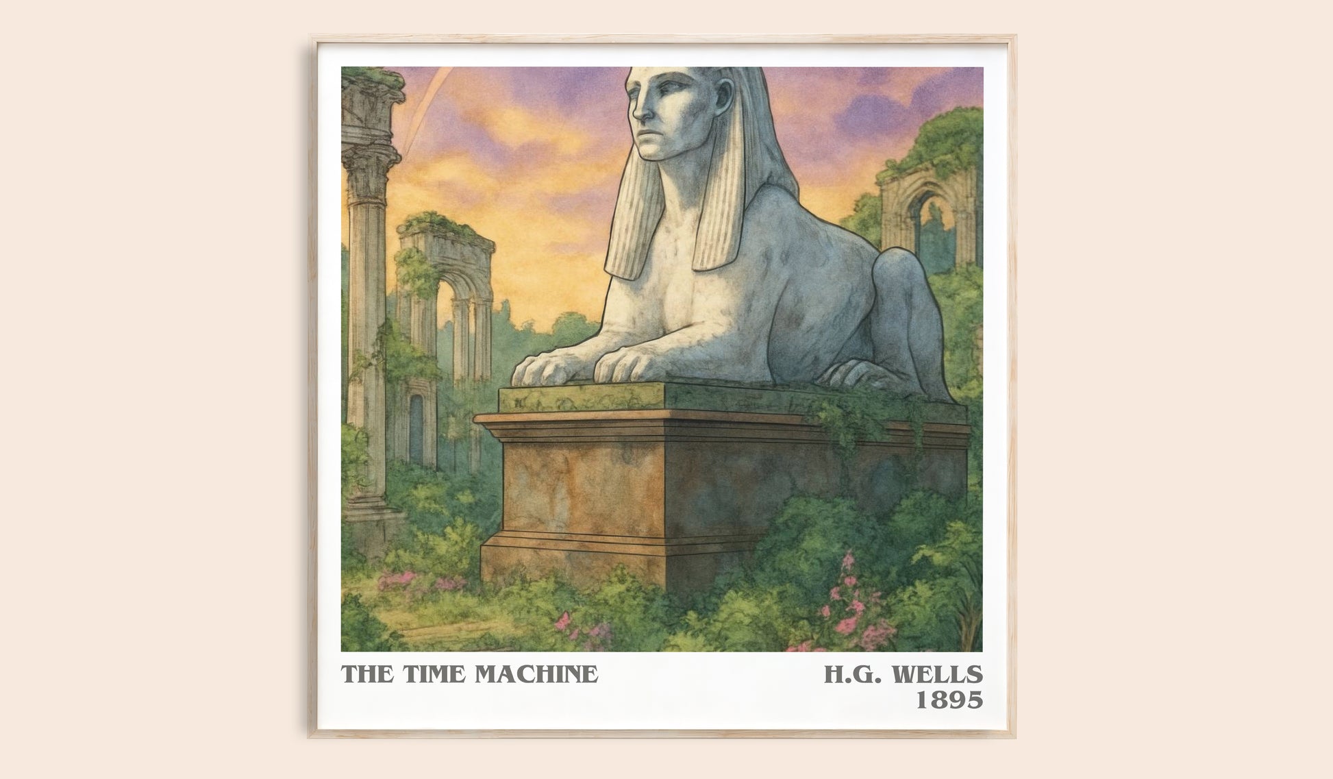 The Time Machine literary book poster by H.G. Wells – framed literary art print