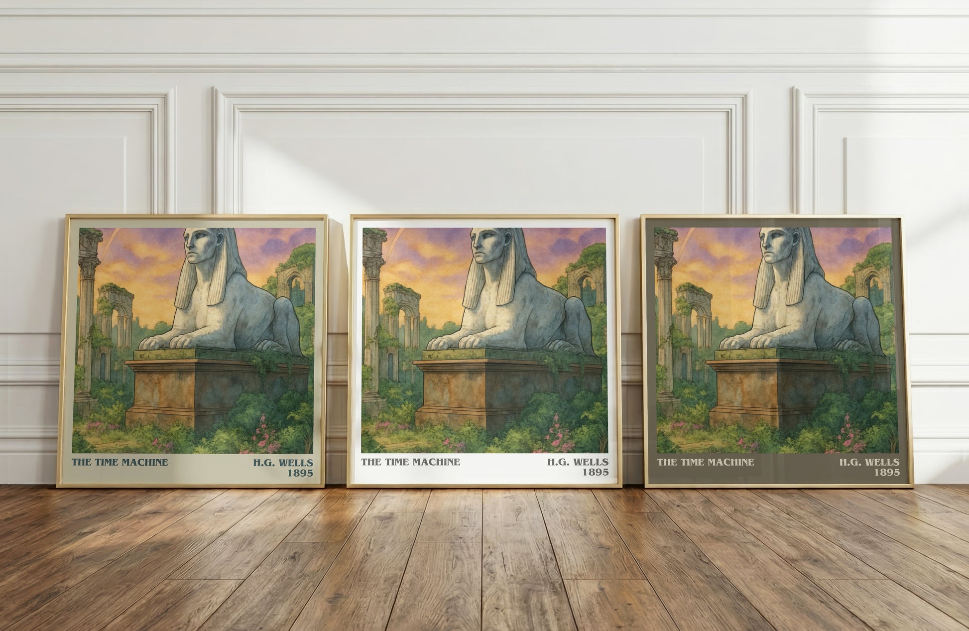 The Time Machine literary art print colour and style options – H.G. Wells book art