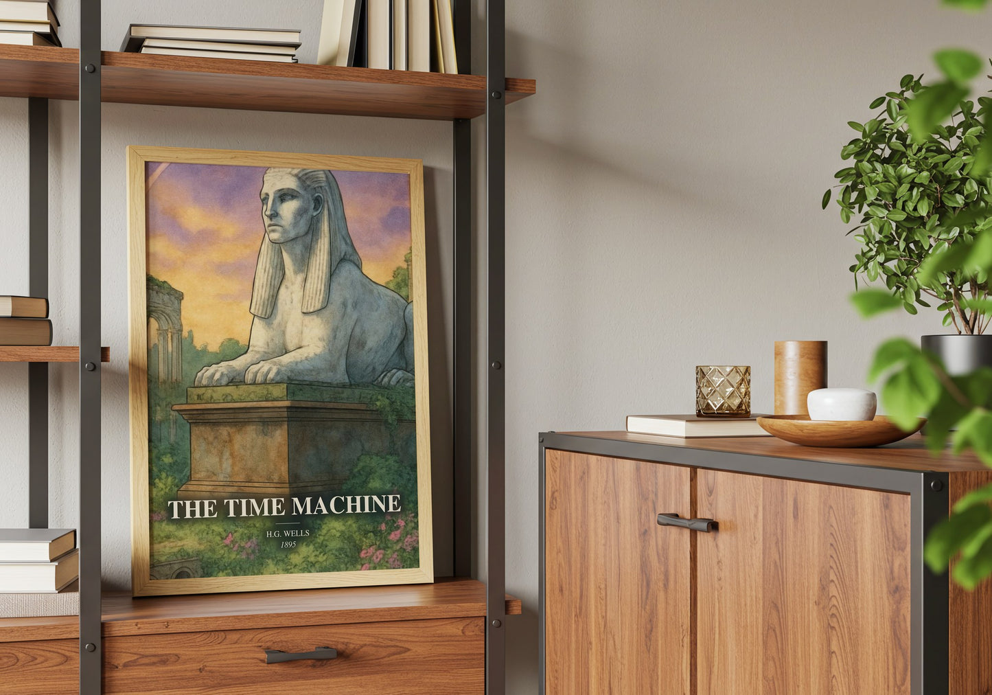 The Time Machine book watercolour illustration paper finish options – matte satin gloss