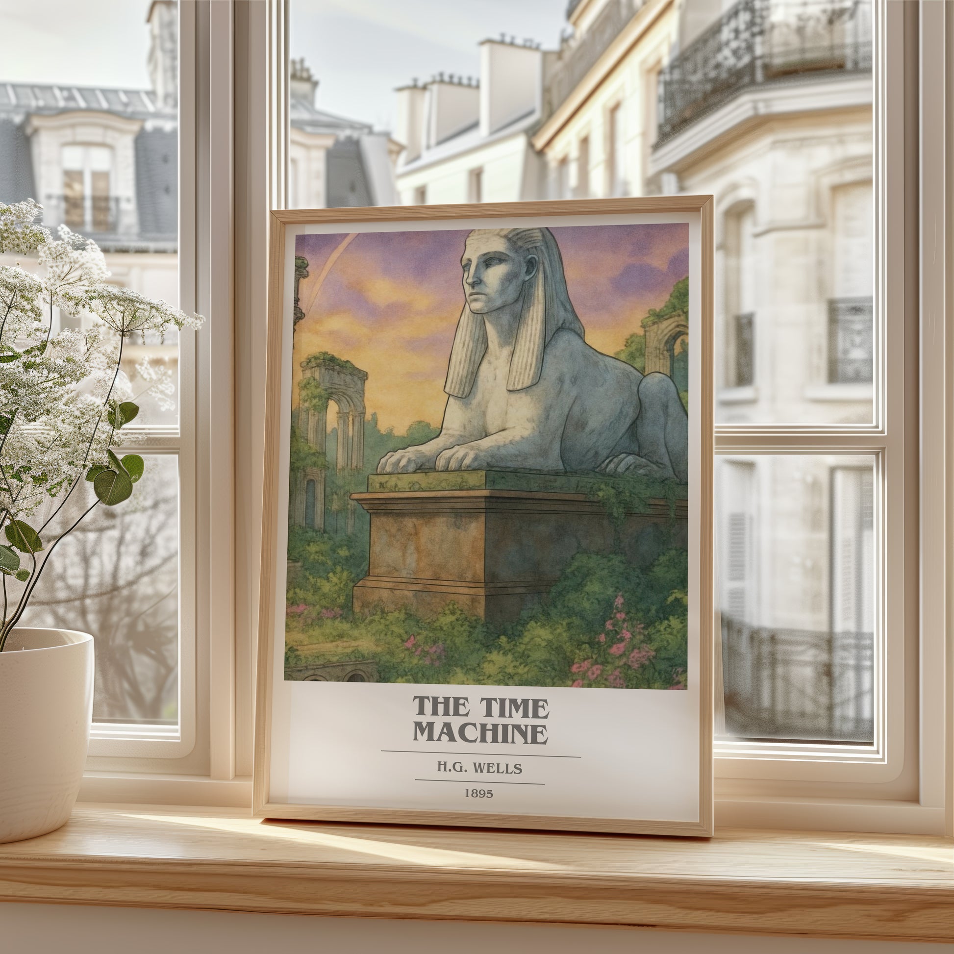 The Time Machine book cover poster colour and style options – H.G. Wells book art