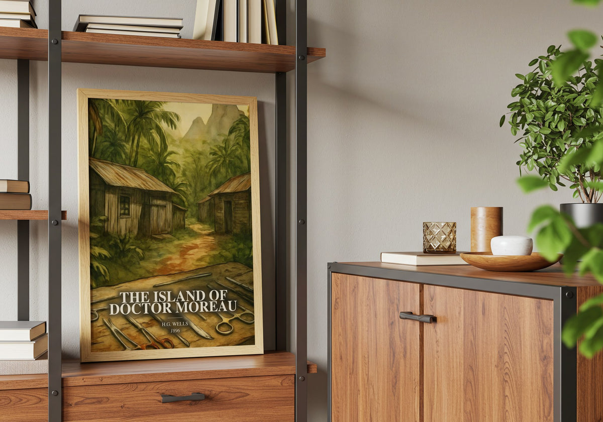 The Island Of Doctor Moreau book watercolour illustration paper finish options – matte satin gloss