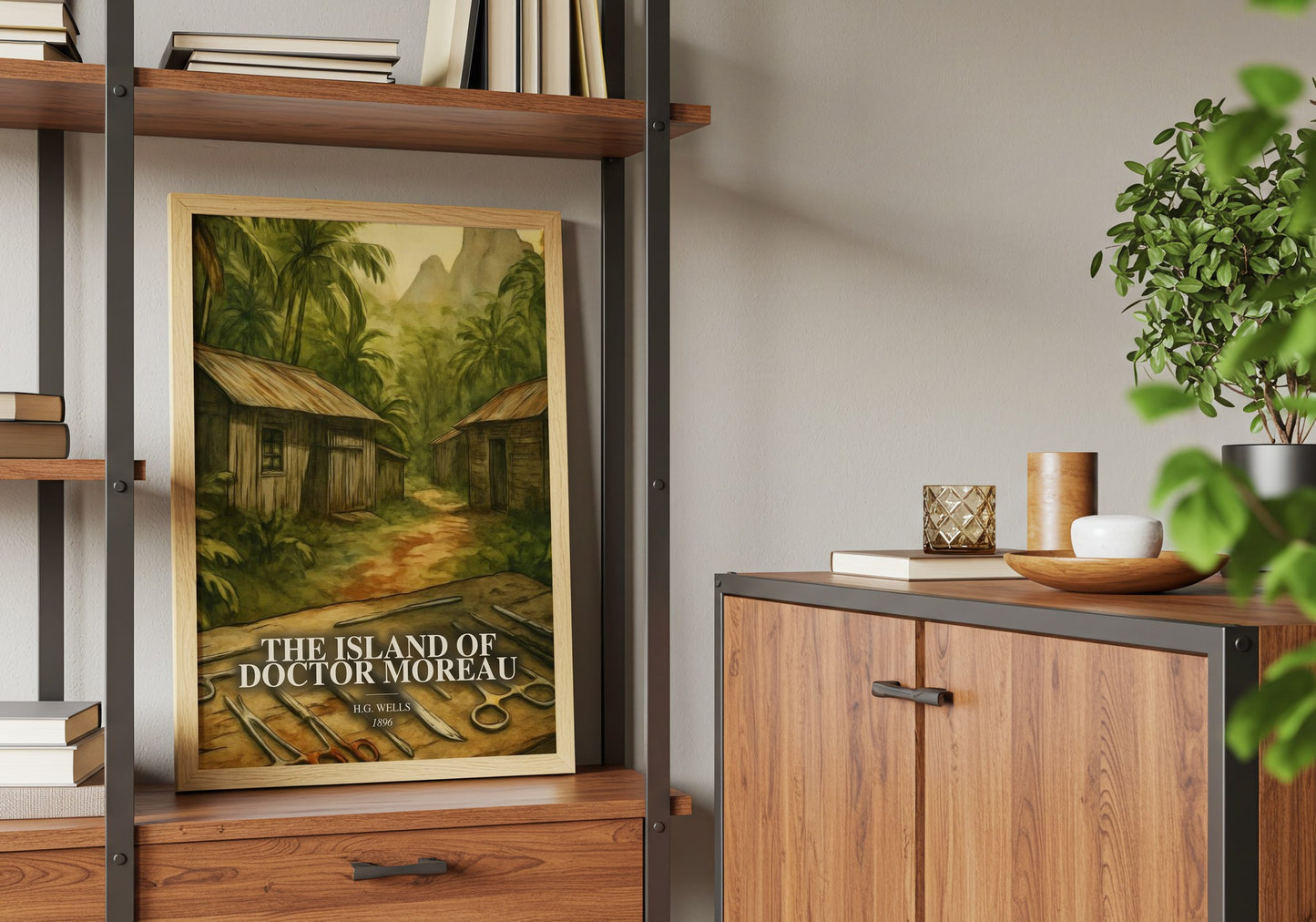 The Island Of Doctor Moreau book watercolour illustration paper finish options – matte satin gloss