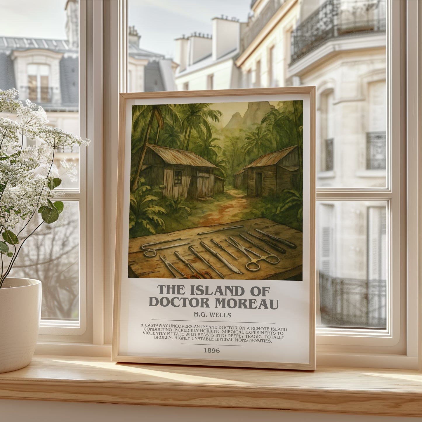 The Island Of Doctor Moreau bookish poster colour and style options – H.G. Wells book art