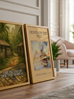 The Island Of Doctor Moreau watercolour print framed by window – literary home decor